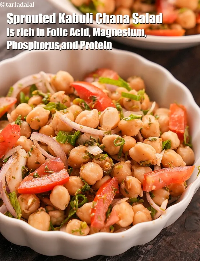 Step 26 – <strong>Sprouted Kabuli Chana Salad&nbsp;is rich in below macronutrients, vitamins and minerals given in descending&nbsp;order (highest …