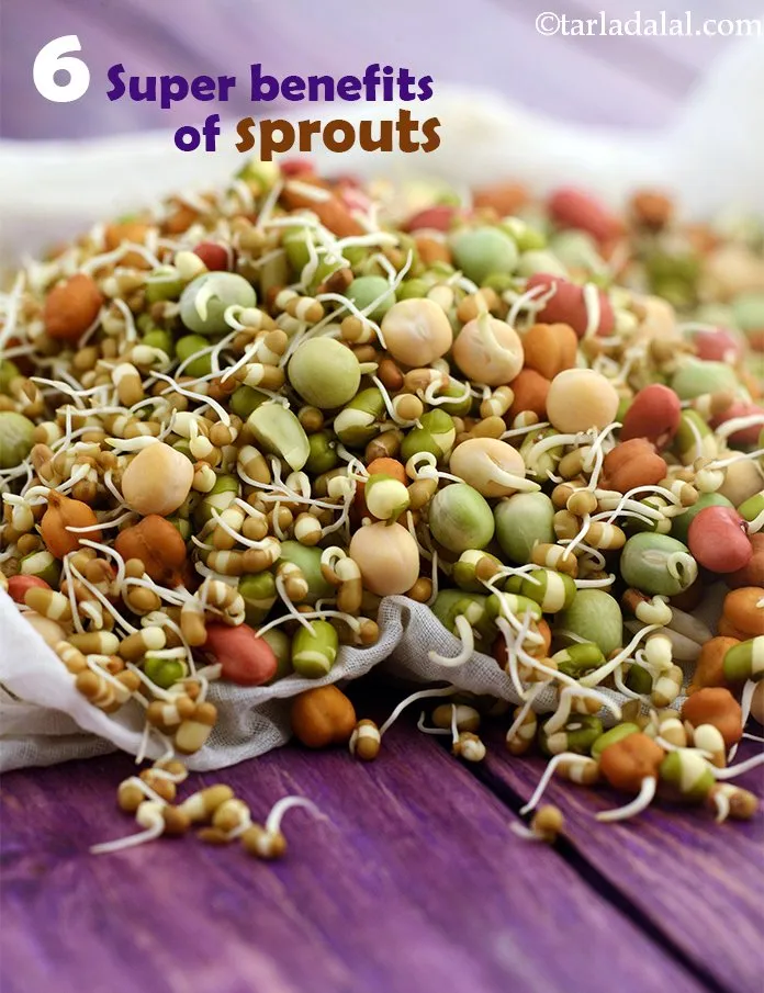 Step 10 – <strong>Sprouts ( mixed sprouts)&nbsp;</strong>:&nbsp;<a href="http://www.tarladalal.com/recipes-for-Sprouts-1159">Sprouts</a>&nbsp;contain enzymes that aid digestion and are alkaline in nature. Examples …