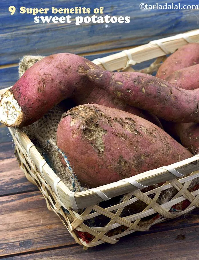 Step 3 – <strong>Sweet Potato Regulates Blood Pressure </strong>:&nbsp;Sweet Potato is a good source of <a href="https://www.tarladalal.com/recipes-for-Potassium-Rich-1075" target="_blank">potassium</a> …