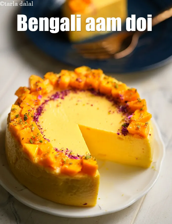 Step 15 – Serve <strong>mango bhapa doi</strong> chilled.