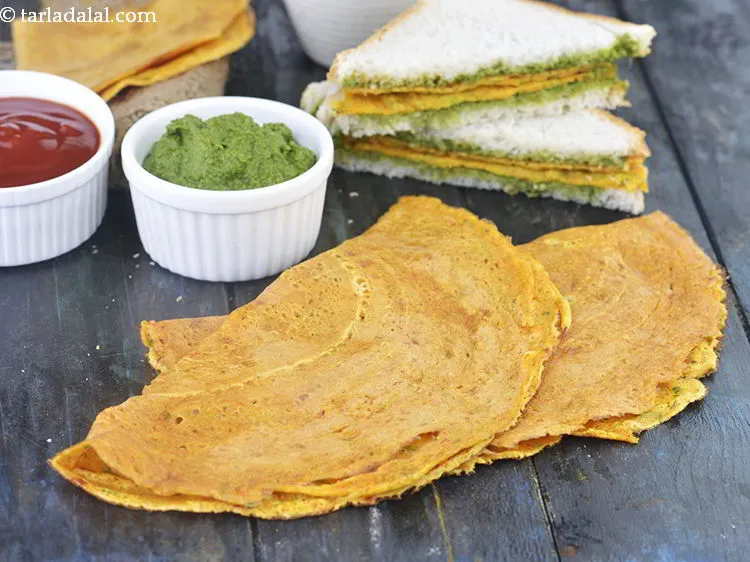 Step 20 – Serve eggless omelette immediately with green chutney. If you are preparing this for kids, garnish …