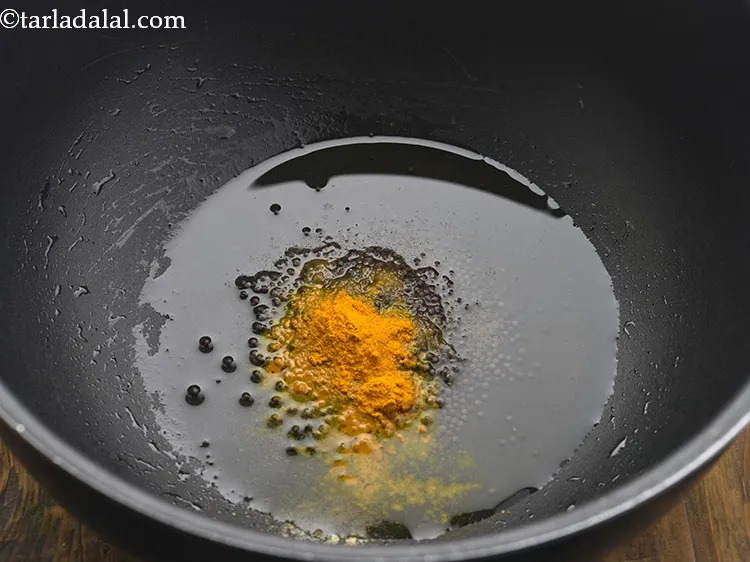 Step 17 – Add turmeric powder.