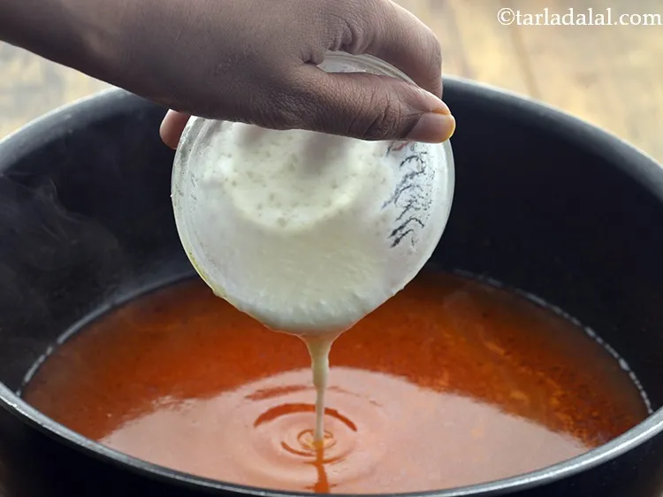 Step 21 – Combine the curd with 1 tbsp of the above water.