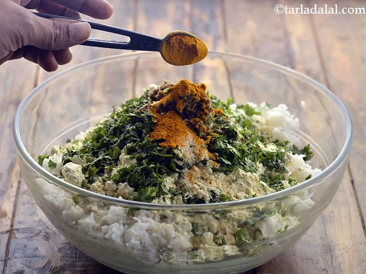 Step 7 – Add turmeric powder.