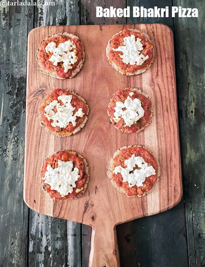 Step 63 – As a variation you can make baked bhakri pizza.