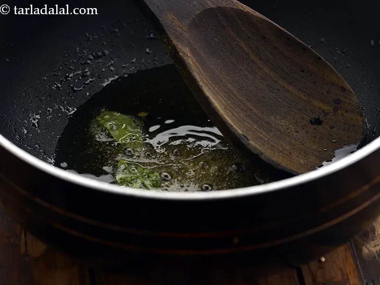 Step 20 – Add curry leaves and saut&eacute; on a medium flame for 30 seconds. Some people also …