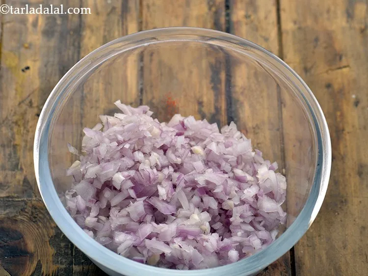 Step 5 – Add 1 cup of finely chopped onions.