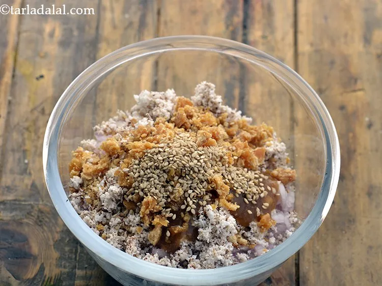 Step 10 – Add sesame seeds. Also, many people roast the coconut, peanuts and sesame seeds before adding …