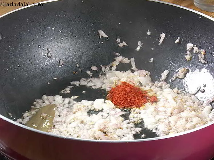 Step 18 – Add the chilli powder. Adjust the quantity as per the spice you can handle.
