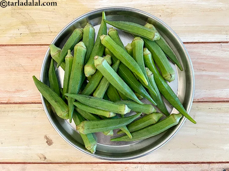 स्टेप 3 – यह भिंडी कुछ इस तरह दिखती है।