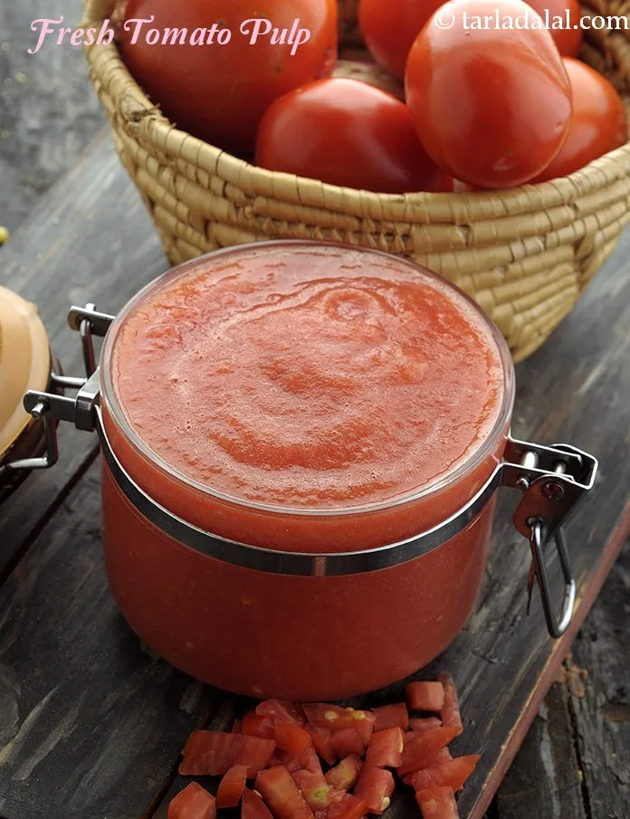 Step 20 – See <a href="https://www.tarladalal.com/fresh-tomato-pulp-homemade-tomato-pulp-38652r">how to make fresh tomato pulp at home</a> with step by step photos.&nbsp;