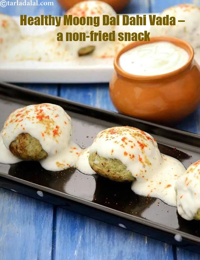 Step 59 – <strong>Healthy Moong Dal Dahi Vada &ndash; a non-fried snack.</strong>