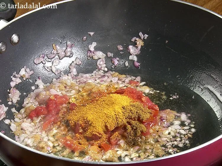 Step 9 – Add turmeric powder.