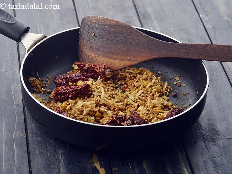 Step 13 – Saut&eacute; on a slow flame for 4 minutes or till they turn golden brown in …