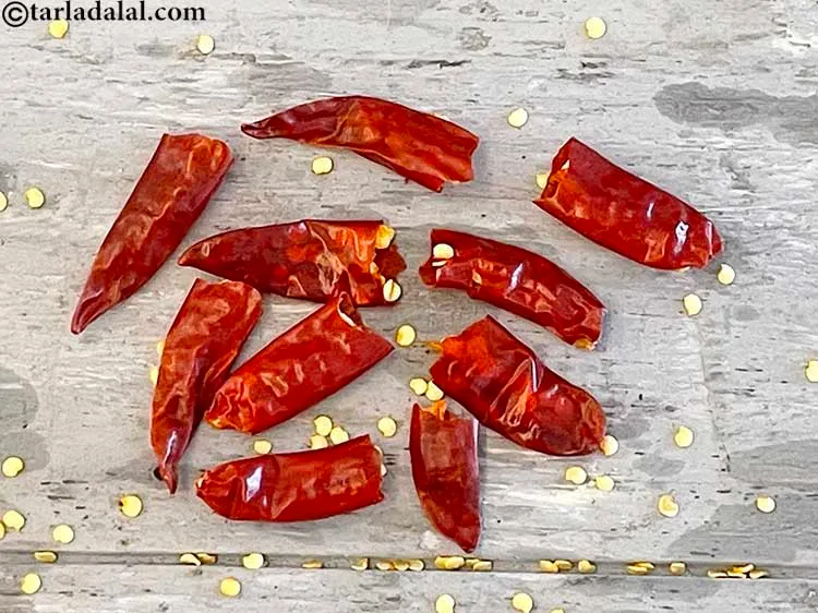 Step 3 – Tear the pandi chillies into 2. We are now ready to use them in our&nbsp;<strong>Black …