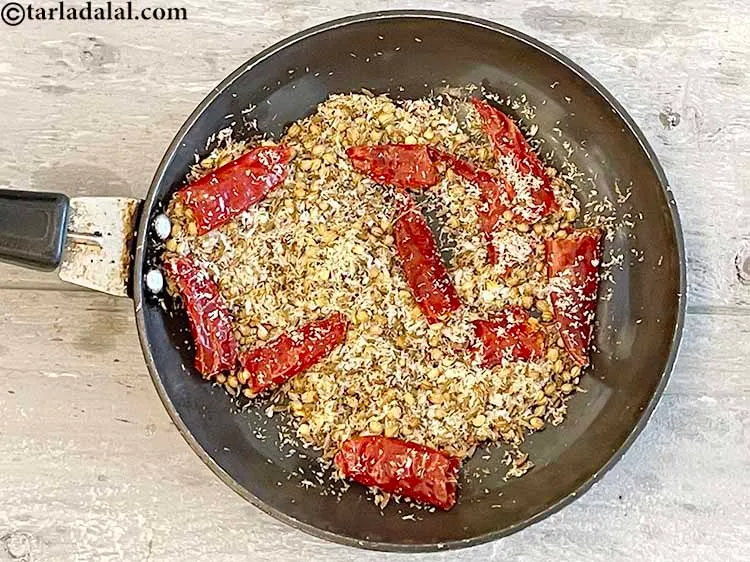 Step 12 – Dry roast on a medium flame for 2 minutes.