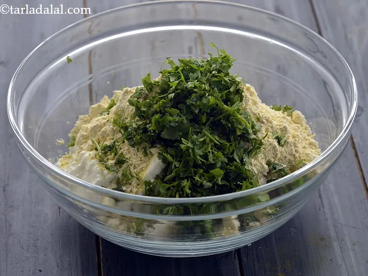 Step 8 – Add the coriander. Dhania can be substituted with spinach or fenugreek leaves.