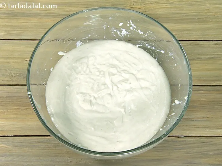 Step 9 – Check the consistency of the batter of&nbsp;<strong>instant bread dosa</strong>.&nbsp;Add water accordingly to get a pouring …