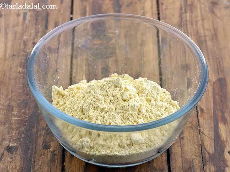 Step 13 – In a deep bowl add the besan (bengal gram flour). This is the key ingredient …