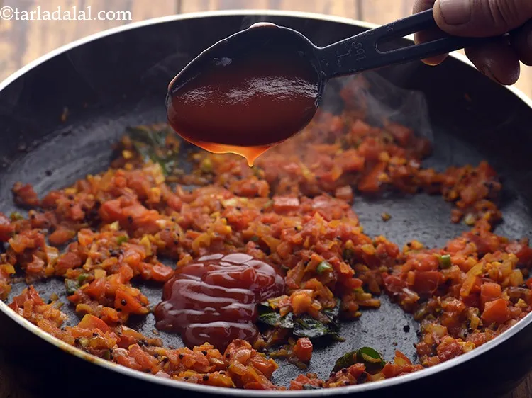 Step 15 – Add tomato ketchup.&nbsp;