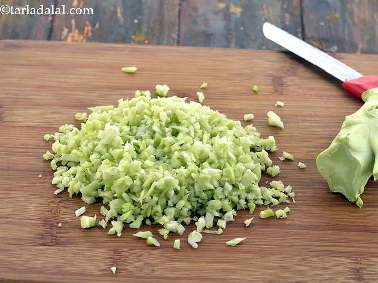 Step 5 – Separate &amp; chop the whole broccoli into florets and stalks. Keep them aside.