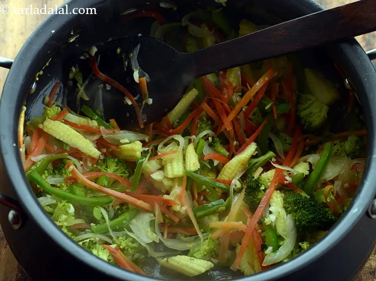 Step 12 – Saute on medium flame for 1 minute.