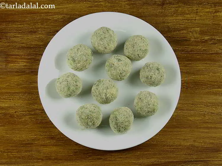 Step 29 – The balls can be shaped and refrigerated till frying.&nbsp;