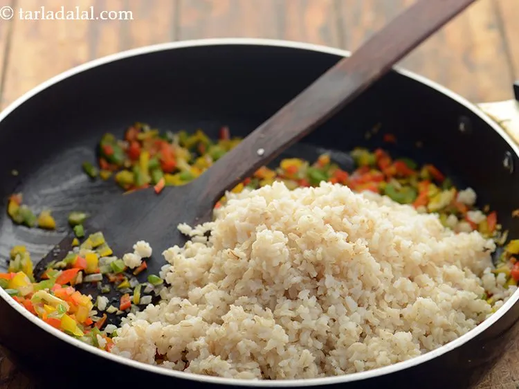 Step 18 – Add brown rice.