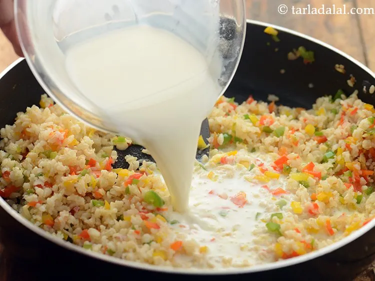 Step 20 – Add the remaining milk.