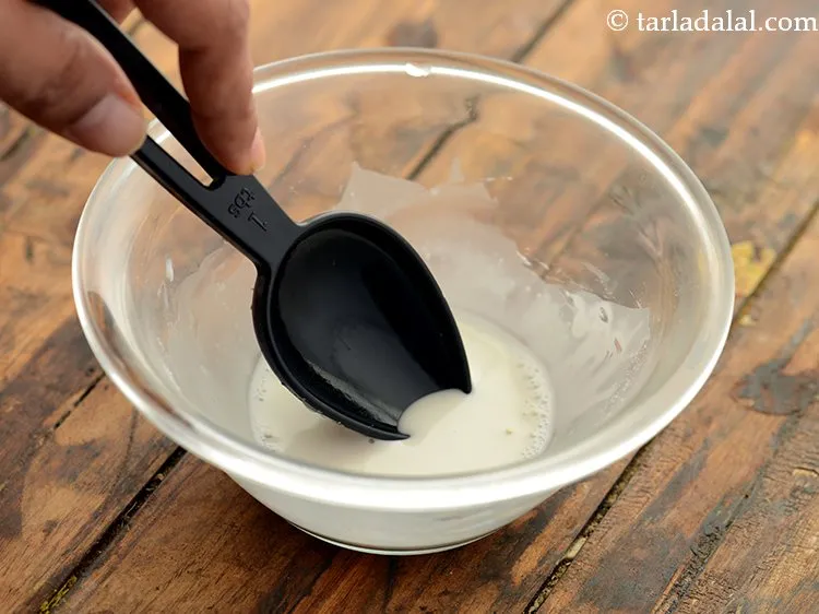 Step 11 – Mix well and keep aside. This cornflour slurry will help in thickening our vegetable risotto.