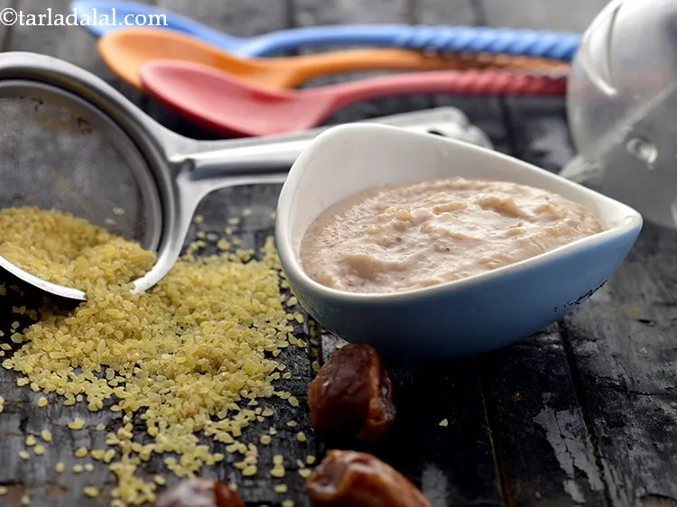Step 19 – Serve the <strong>Bulgur Wheat Porridge for Babies (Dalia Porridge for Babies)</strong> immediately. At this stage …