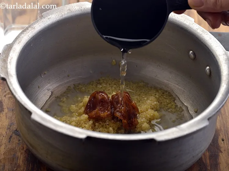 Step 13 – <div> Add &frac12; cup of water to it for cooking broken wheat for <strong>Broken Wheat …