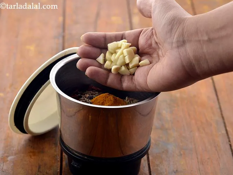 Step 6 – Add the chopped garlic.