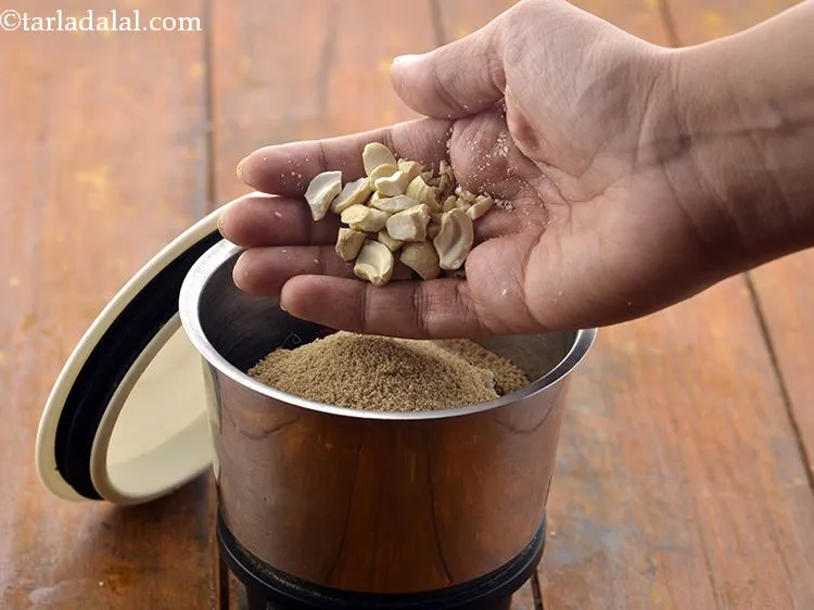 Step 9 – Add the chopped cashewnuts.