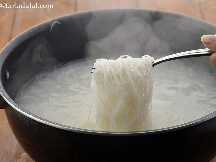 Step 25 – Take enough water in a deep non stick pan, add approx. 200gms of the rice …