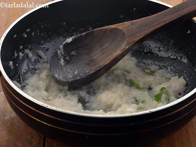 Step 17 – Saut&eacute; on a medium flame for 2 minutes or till it turns light brown in …