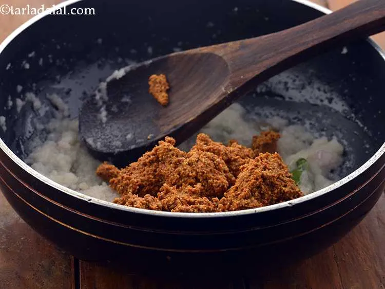 Step 18 – Add the prepared masala paste.