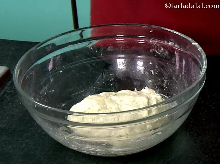 Step 11 – Knead into a soft dough using a little water. Add the water gradually so that …