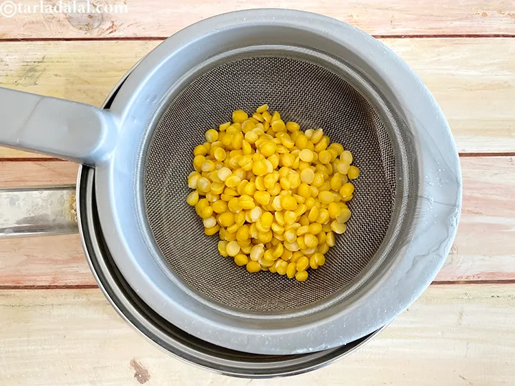 Step 15 – The chana dal on cooking should be done, but yet crunchy.