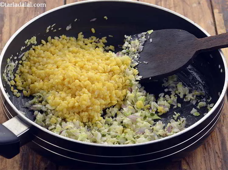 Step 16 – Add the moong dal. If not moong, you can make use of chana dal. The …