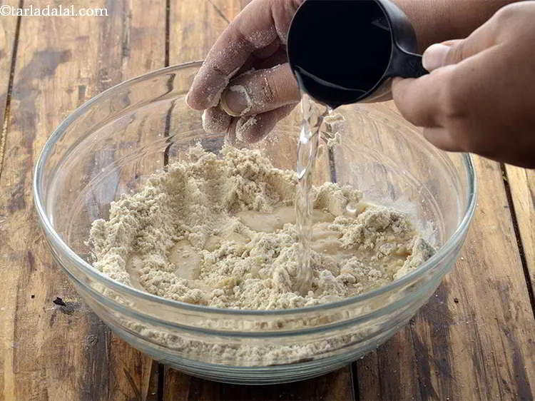 Step 9 – Slowly add water and combine all the ingredients. We have used a little over 1/4 …