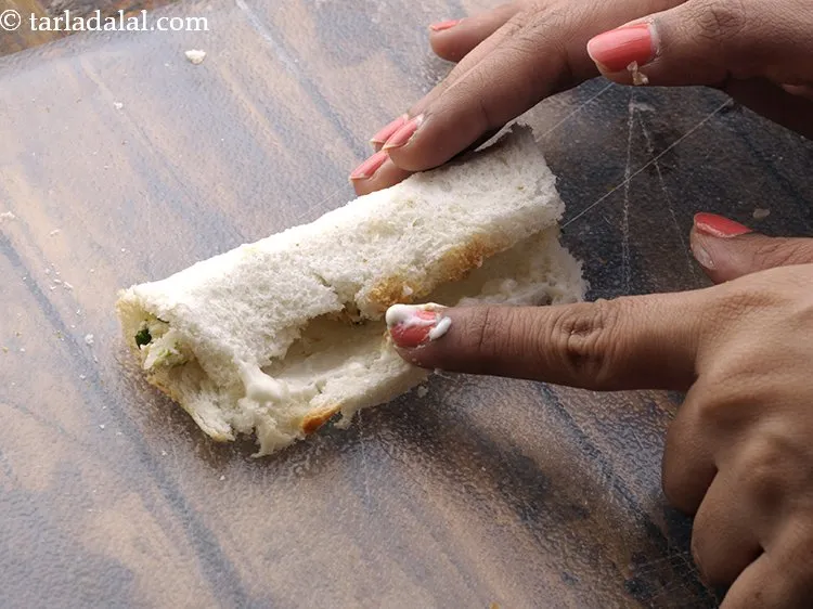 Step 18 – Apply some plain-flour water mixture at the sides of the edges.