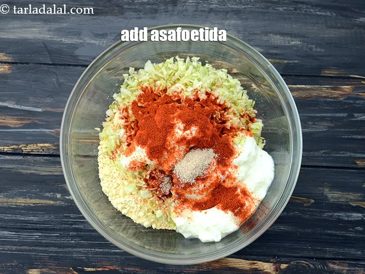 Step 7 – Add 2&nbsp;pinches of&nbsp;<a href="https://www.tarladalal.com/glossary-asafoetida-hing-113i">asafoetida (hing)</a>.&nbsp;