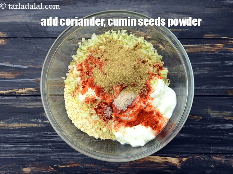 Step 8 – Add&nbsp;1 1/2 tsp&nbsp;<a href="https://www.tarladalal.com/glossary-coriander-cumin-seeds-powder-dhania-jeera-powder-375i">coriander-cumin seeds (dhania-jeera) powder</a>.&nbsp;