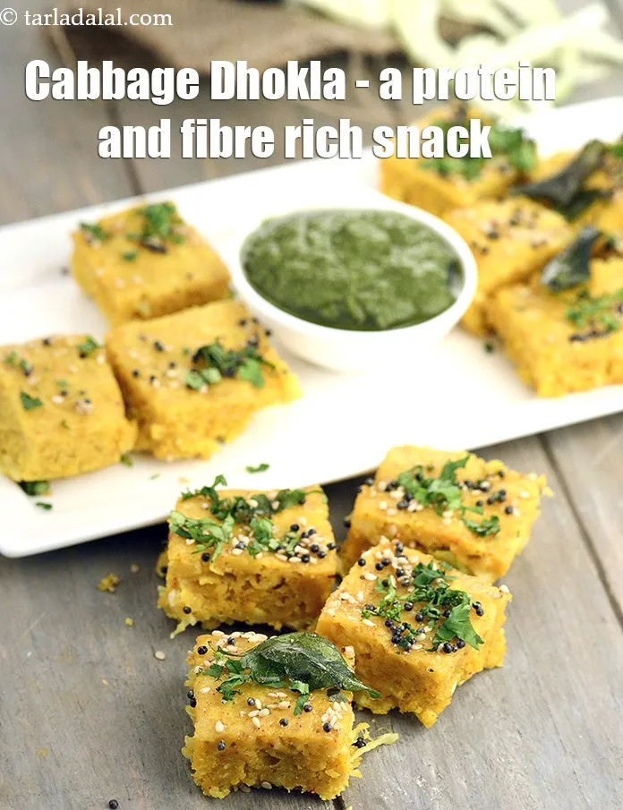 Step 37 – <strong>Cabbage Dhokla - a protein and fibre rich snack.</strong>
