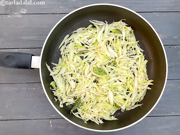 Step 22 – Cook <strong>cabbage kachumber | Gujarati cabbage sambharo | fafda condiments | healthy patta gobi kachumber …