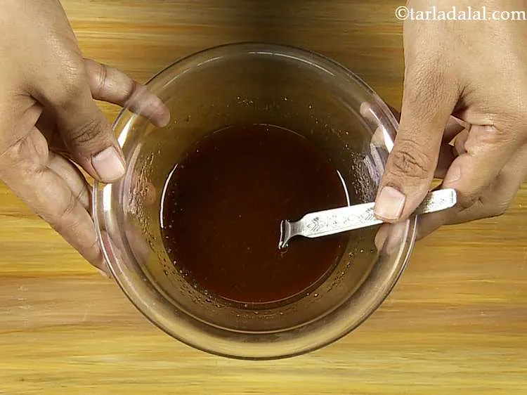 Step 9 – Mix it very well using a spoon and your <strong>Cabbage Manchurian sauce</strong> is ready.