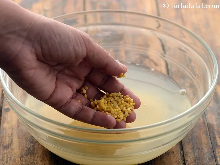 Step 21 – To soak moong dal for <strong>cabbage moong dal salad recipe | Indian moong dal salad …