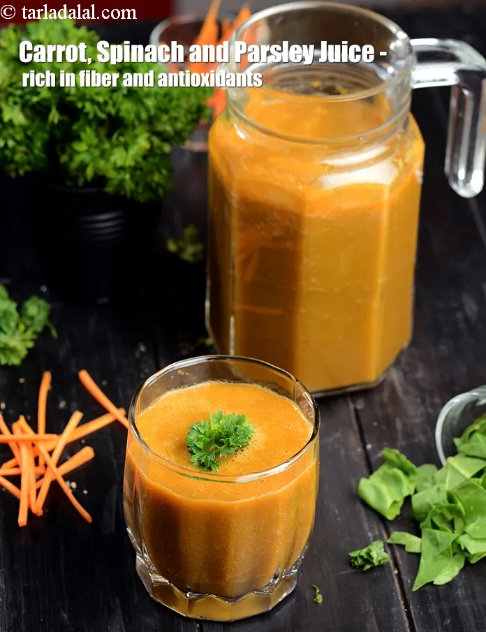 Step 19 – <strong>Carrot, Spinach and Parsley Juice - rich in fiber and antioxidants.</strong>
