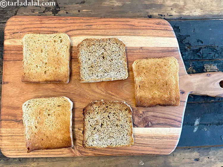 Step 12 – We have toasted 3 brown breads and 2 multigrain breads and placed on a board. …